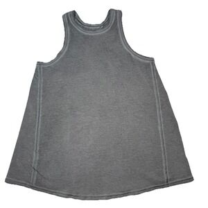 LULULEMON All Tied Up Tank Top Women Gray Pima Cotton Workout Yoga Open Back Gym